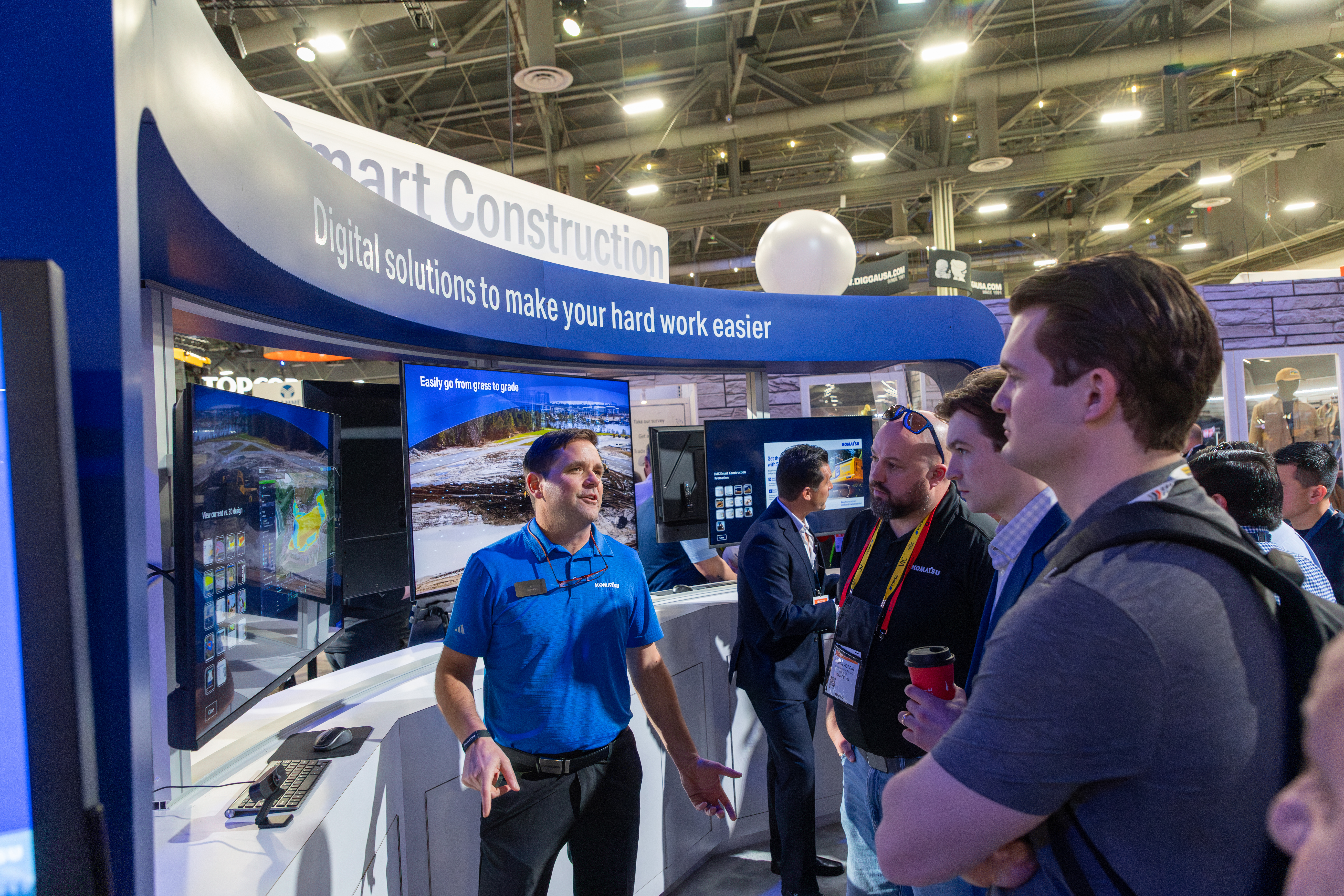 Komatsu booth (and other related companies) at ConExpo26 tradeshow in Las Vegas, NV 2026. ConExpo, Construction Expo, CONEXPO-CON/AGG, CON/AGG, ConAgg