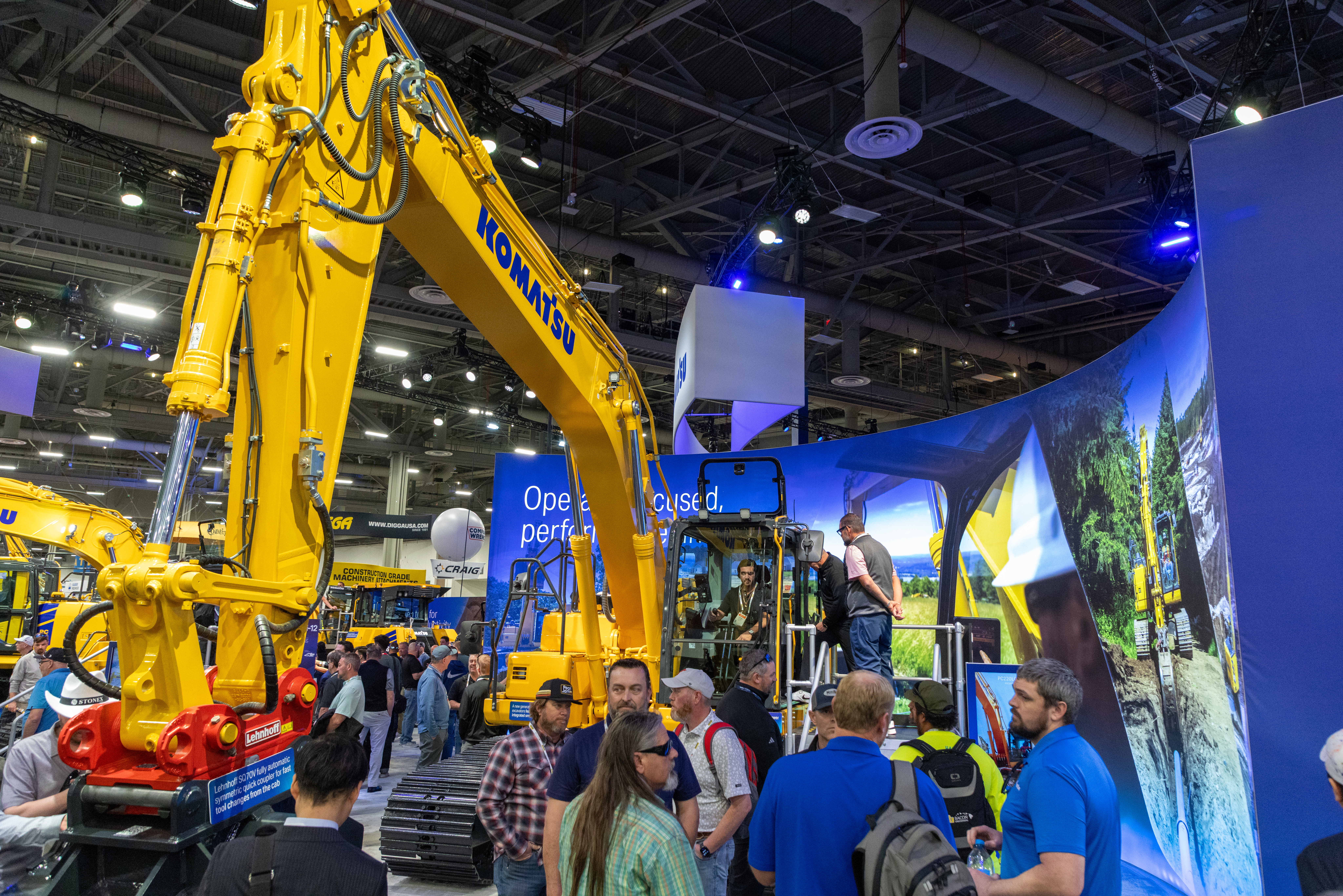 Komatsu booth (and other related companies) at ConExpo26 tradeshow in Las Vegas, NV 2026. ConExpo, Construction Expo, CONEXPO-CON/AGG, CON/AGG, ConAgg