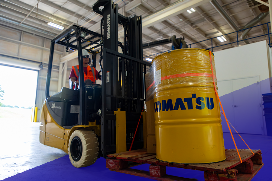 Man operating a forklift