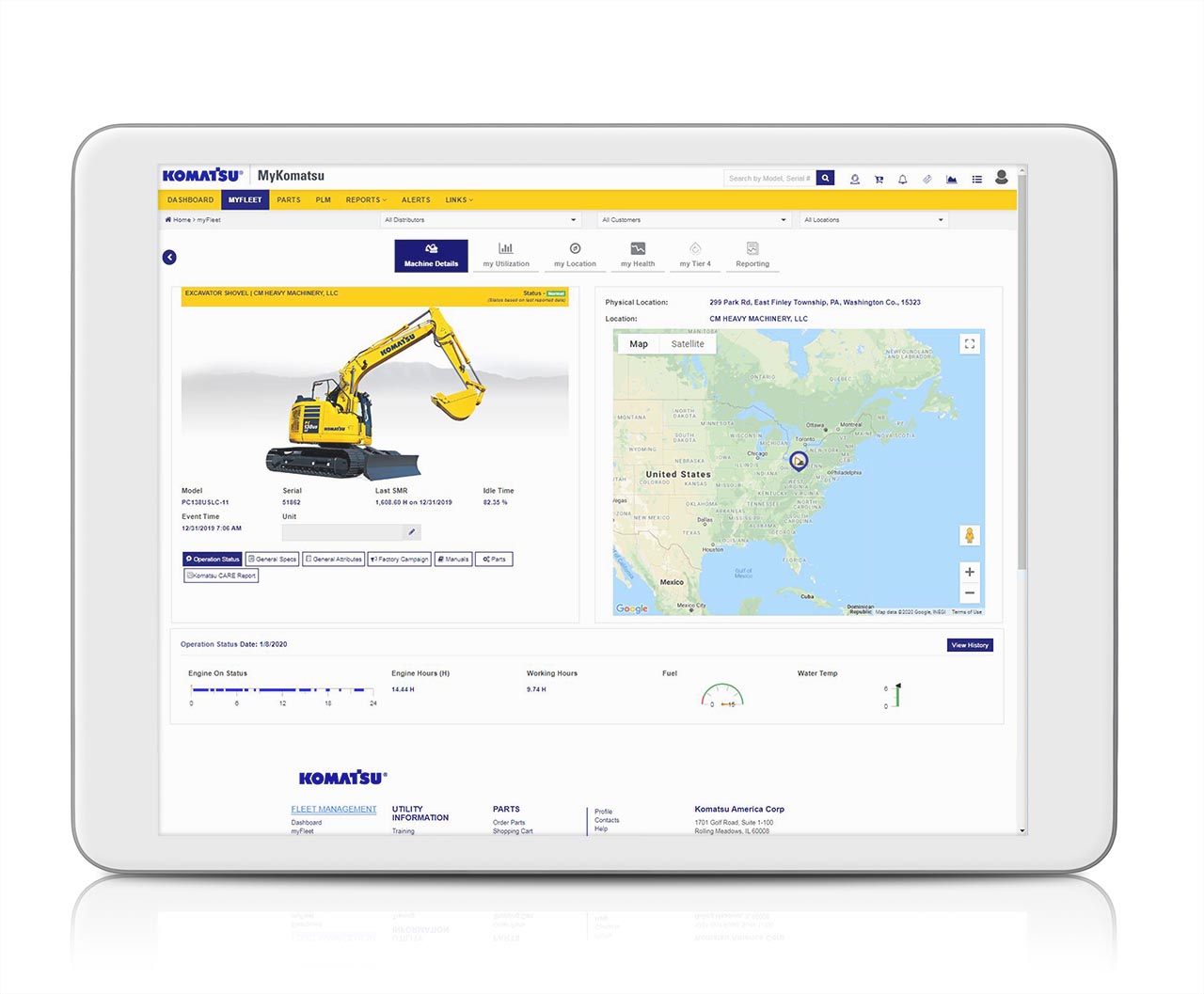 My Komatsu tablet