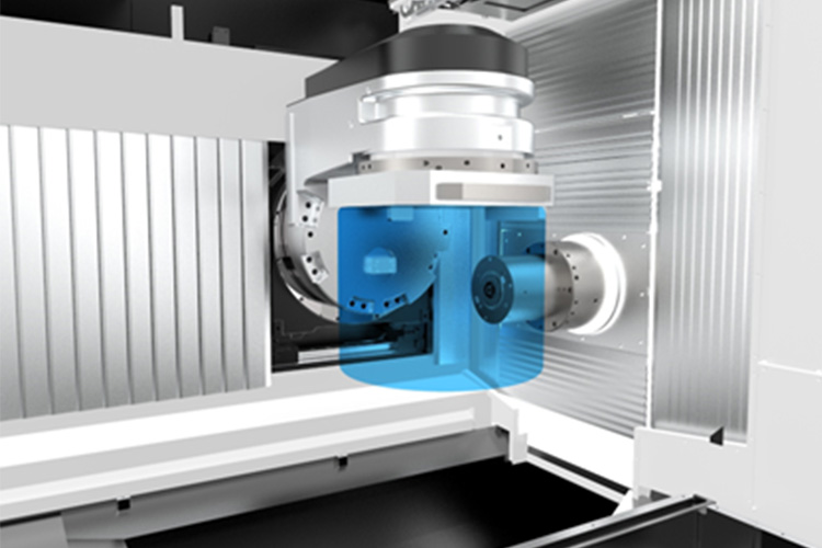 Improved chip evacuation with overhead machining posture