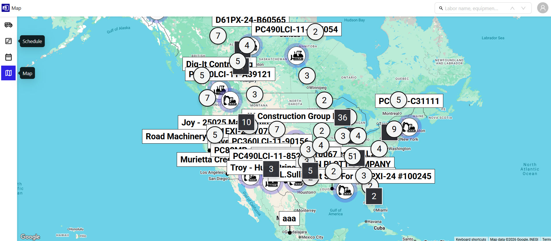 Map-based visibility