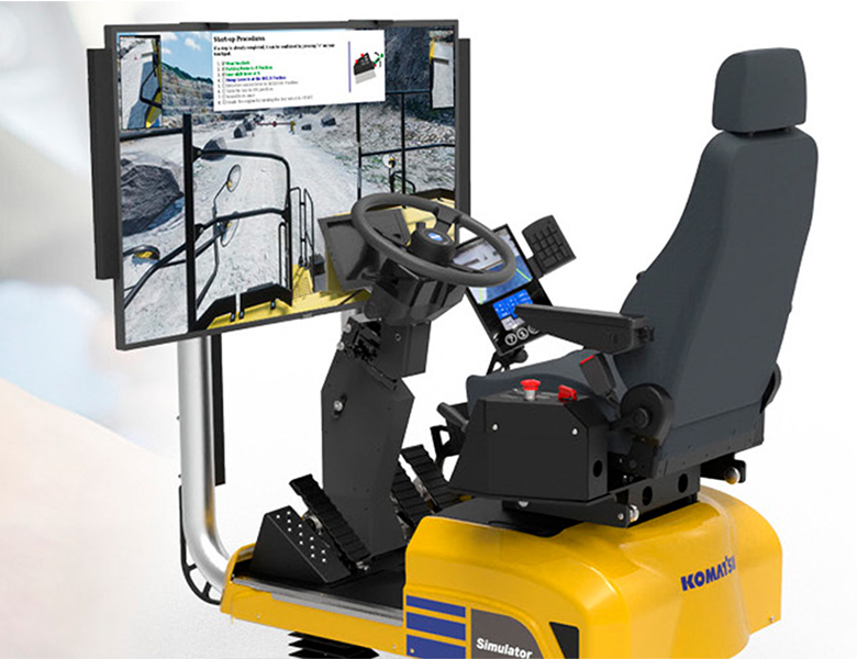 Komatsu simulator for heavy equipment training