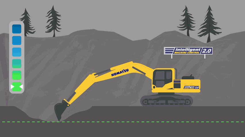 حفارة Komatsu في موقع إنشاء