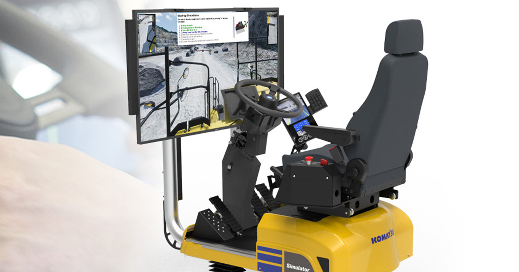 Komatsu simulator with multi-screen setup