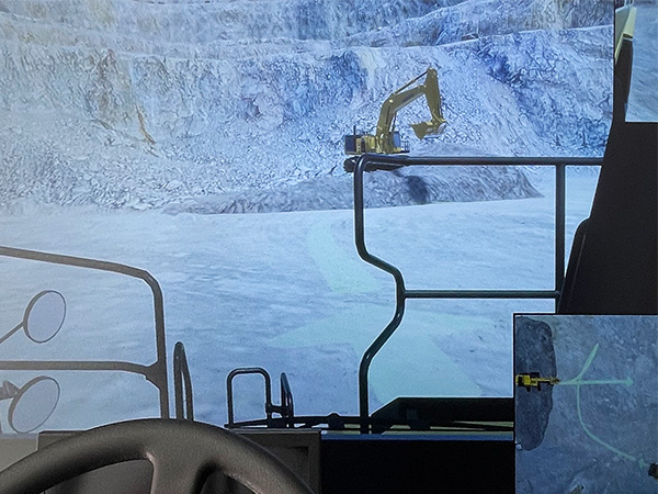 Excavator in a Quarry with Control View