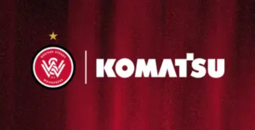 Western Sydney Wanderers logo and Komatsu logo
