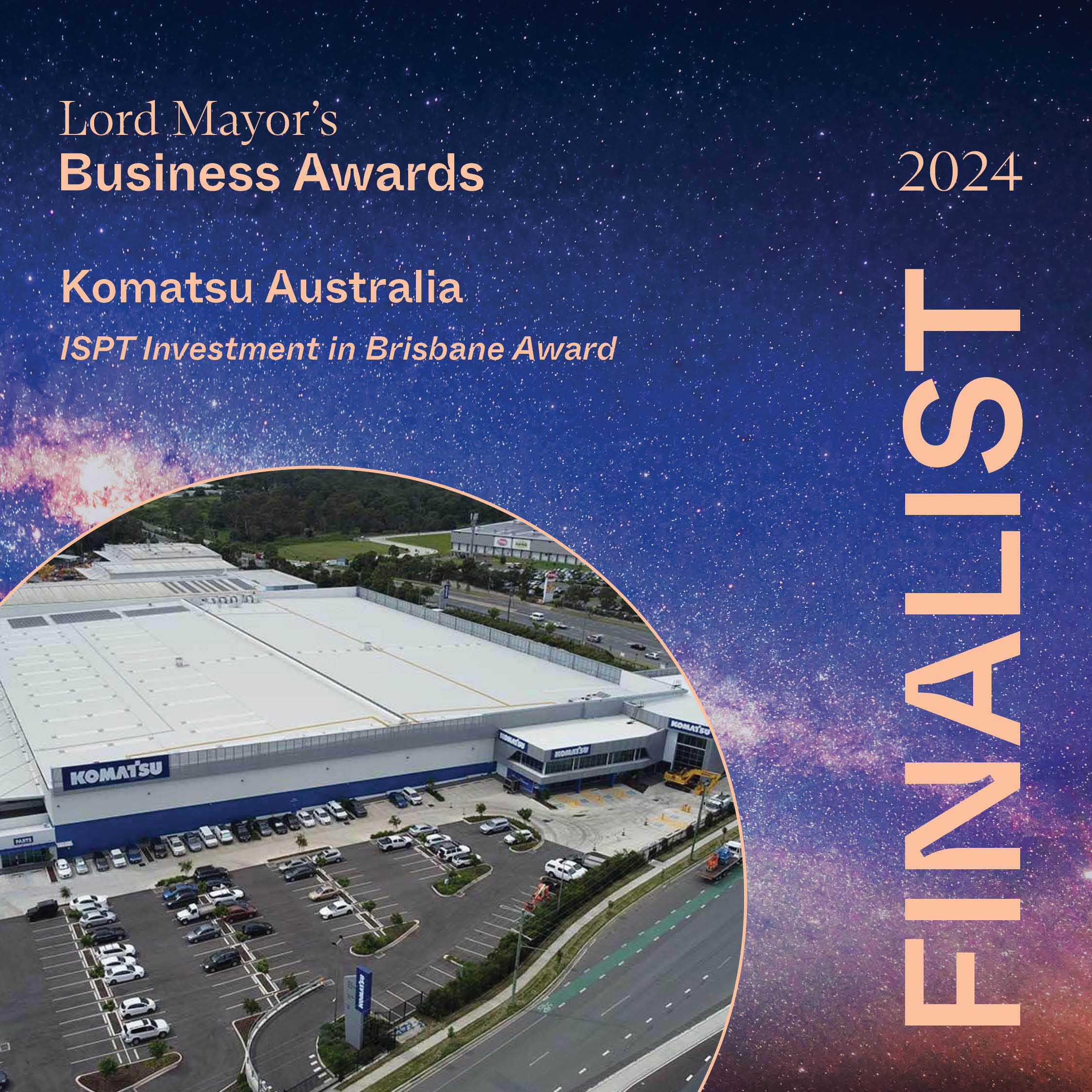 Komatsu Australia named finalist in the 2024 Lord Mayor’s Business Awards