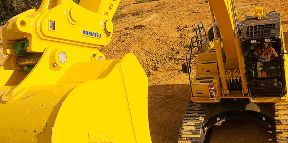 Yellow Excavator on Construction Site