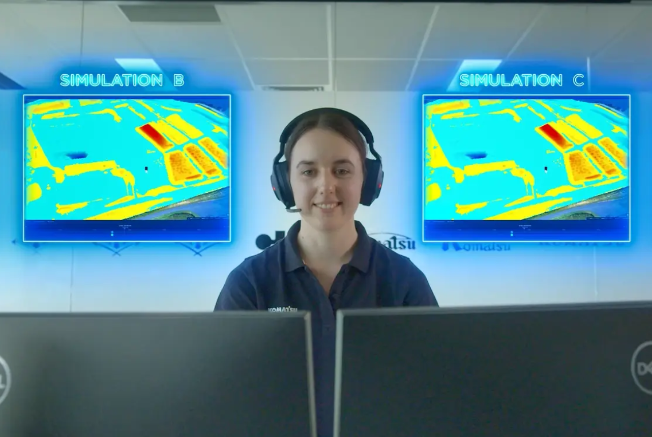 Smart Construction support representative wearing headset