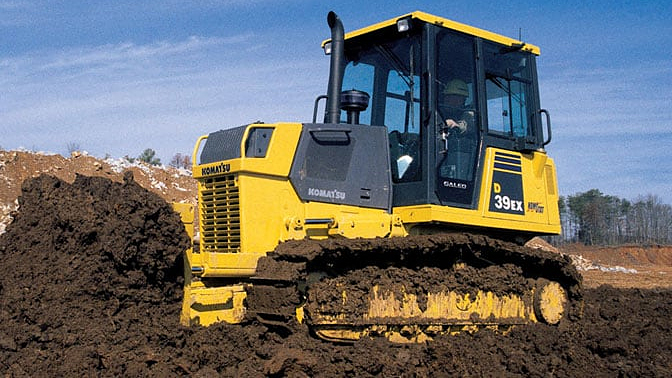 A small D39-ex Komatsu dozer
